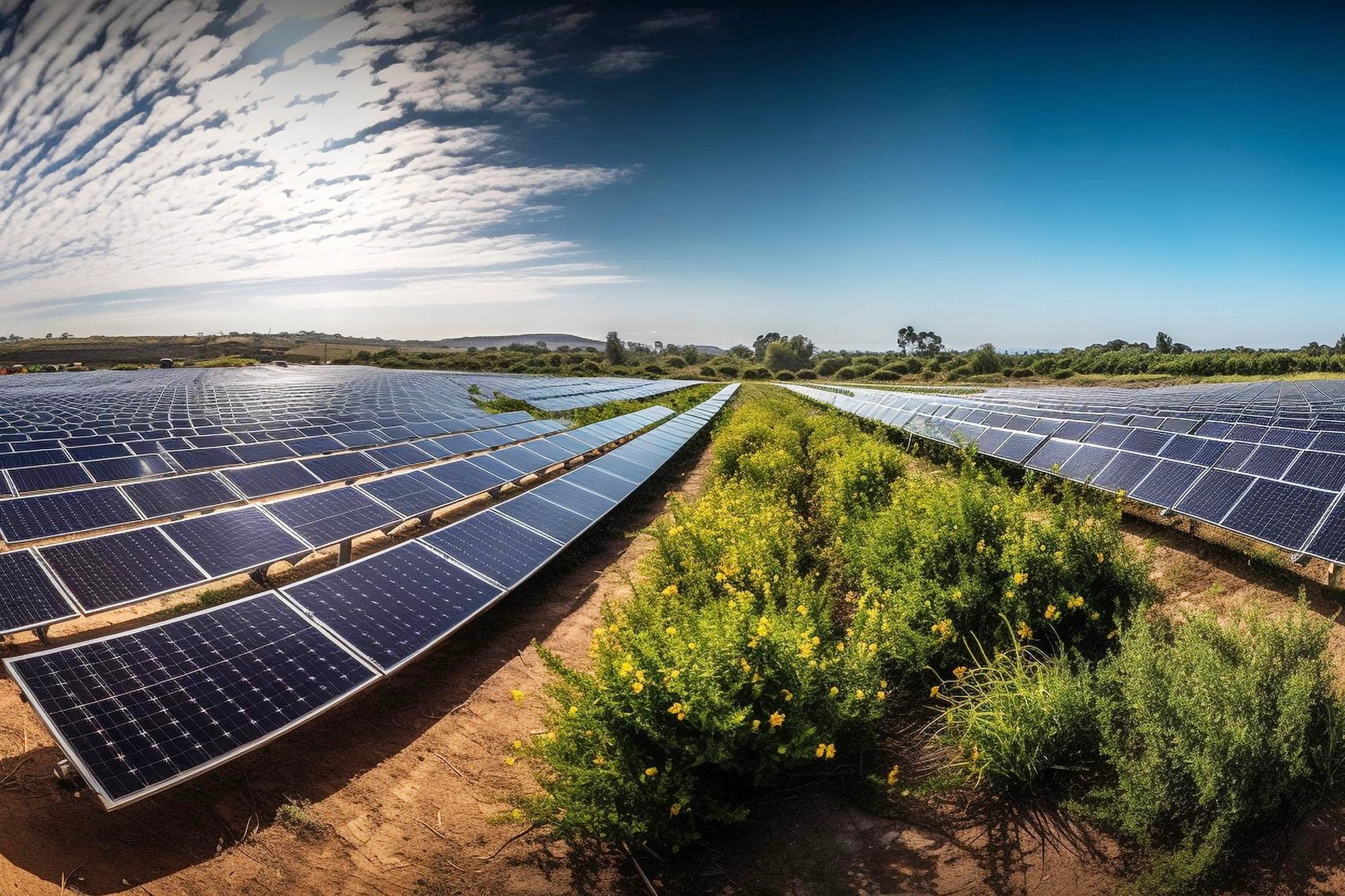 Background image of solar panels